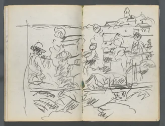 Skizzenbuch, Die Dells, Nr. 127, Seite 098 & 99: Figuren in einer Landschaft