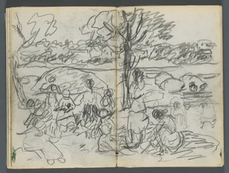 Skizzenbuch, The Dells, Nr. 127, Seite 116 & 117: Figur in einer Landschaft