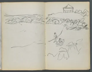 Skizzenbuch, The Dells, Nr. 127, Seite 130 & 131: Küstenansicht