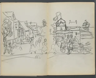 Skizzenbuch, The Dells, Nr. 127, Seite 174 & 175: Dorf mit Häusern und Straße