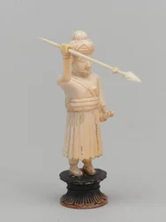 Schwarzer Bauer, Schachfigur, Indien, um 1820