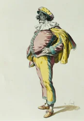 Pulcinella im Jahr 1685, von Maurice Sand