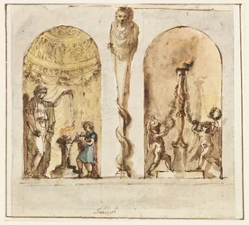 Zeichnung, Wanddekoration, 1800–1830