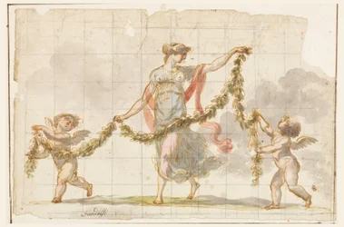 Zeichnung, Wandmalerei, ca. 1820