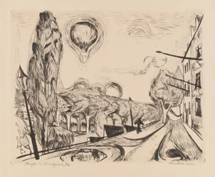 Landschaft mit Ballon
