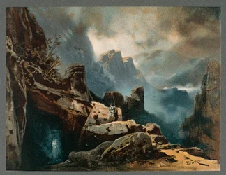 Bühnenbild für Akt III des Rings des Nibelungen - Das Rheingold von Richard Wagner