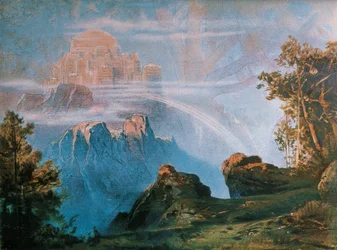 Deutschland, Bayreuth, Walhalla, Kulisse für das Bühnenbild des Rings des Nibelungen von Richard Wagner (1813-1883)