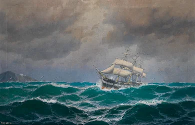 Dreimaster auf hoher See