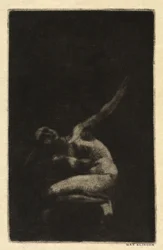 Kauernder weiblicher Akt