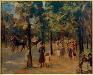 Allee im Tiergarten mit Spaziergängern