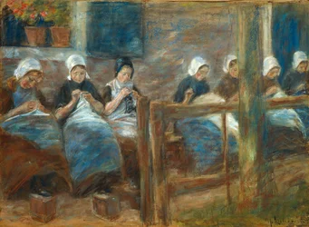 Mädchen beim Nähen in Huizen