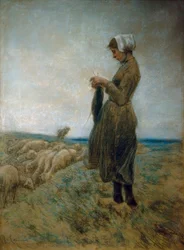 Holländisches Hirtenmädchen (Strickende Schafhirtin)