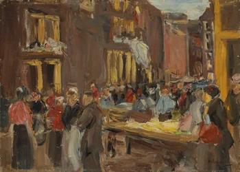 Jüdisches Viertel in Amsterdam; Judengasse in Amsterdam, Ecke Jodenbreestraat, 1905