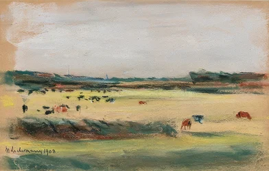 Landschaft mit weidenden Kühen. 1908