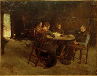 Ostfriesische Bauern beim Tischgebet