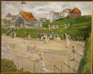 Tennisplatz mit Spielern in Noordwijk, Niederlande