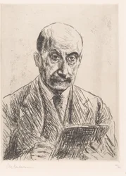 Selbstporträt von Max Liebermann beim Zeichnen