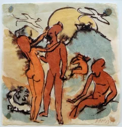 Badeszene mit Steuermannsvögeln