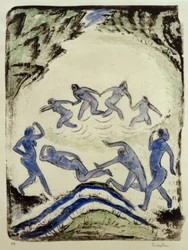 Der Tanz (Tanzende und Badende am Waldteich)