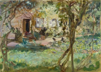 Garten mit Stiefmütterchenbeet, 1914