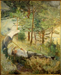 Sommermorgen (Frau mit Sonnenschirm)