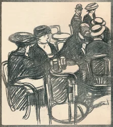 Terrasse De Café, um 1920, 1923