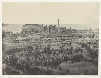 Palast von Karnak, Gesamtansicht der Ruinen, von Osten aufgenommen; Theben, Tafel 31 aus dem Album „Ägypten, Nubien, Palästina und Syrien“ (1852)
