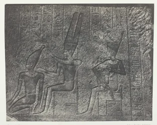 Palais de Karnak, Äußere Skulpturen des Granitheiligtums, Theben, 1849-51, gedruckt 1852