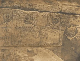 Äußere Skulpturen des Granitheiligtums des Palastes von Karnak Theben Philippe-A...