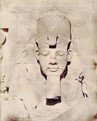 Reise nach Ägypten mit Flaubert, Foto von Maxime Du Camp. Koloss von Abu Simbel.