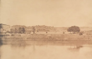 Ansicht von Osten von Philae - Dorf Abou-Kouli, Straße nach Assuan