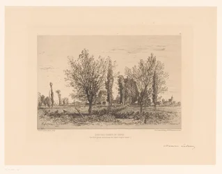 Landschaft mit Wiese und Blick auf eine Stadt