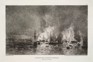 Brand im Hafen von Bordeaux
