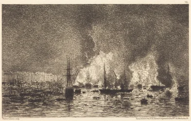 Brand im Hafen von Bordeaux