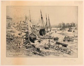 Ein alter Hafen in der Normandie