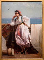 Junge Orientalin auf einer Terrasse in Algier