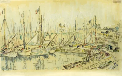 Barges on the Seine; Les Peniches sur la Seine