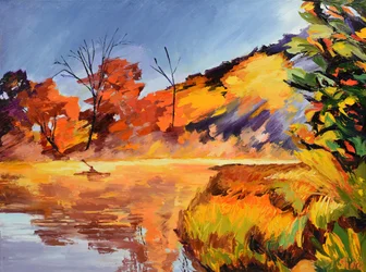 Paddler im Herbstglanz