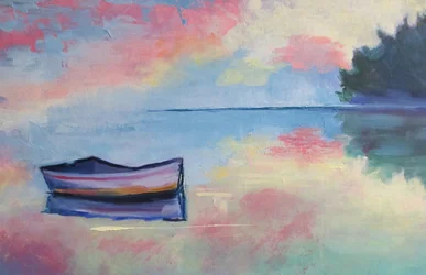 Friedliches Pastellboot