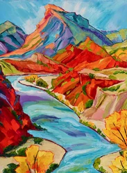 Rote Felsen Blauer Fluss