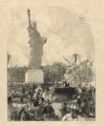 Freiheitsstatue, der Stadt Paris von den Amerikanern geschenkt, 1885