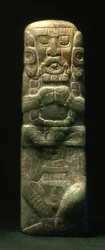 Statuette, die in Widmung auf der Hieroglyphentreppe, Copan, Spätklassische Periode (600-900) platziert wurde