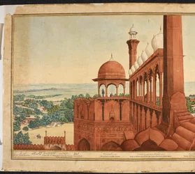 Der Palast des Mogulkaisers. Teil eines Panoramas von Delhi