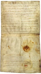Diplom von Philipp I. zugunsten der Abtei von St. Crépin in Soissons, mit Unterschrift von Anna von Kiew, Königin von Frankreich