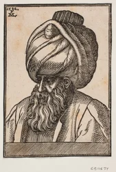 Büste eines vollbärtigen Mannes mit Turban, 3/4 Profil nach links