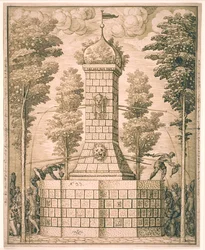 Brunnen mit Masken