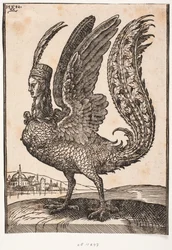 Unidentifiziertes mythisches Tier, Harpyie oder Sirene