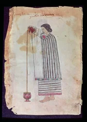 Mexikanischer Indianer bereitet Schokolade zu, aus dem Codex Tuleda, 1553