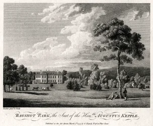 Bagshot Park, der Sitz des Ehrenwerten Augustus Kepple, 1777