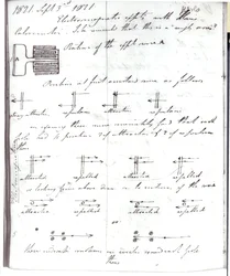 Seite 72 aus Faradays Notizbuch, über das 